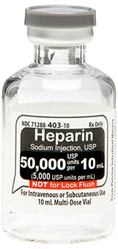 Heparin Sodium Injection, USP 50,000 USP units per 10 mL SDV